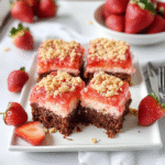 Valentines Strawberry Crunch Brownie Bars 1