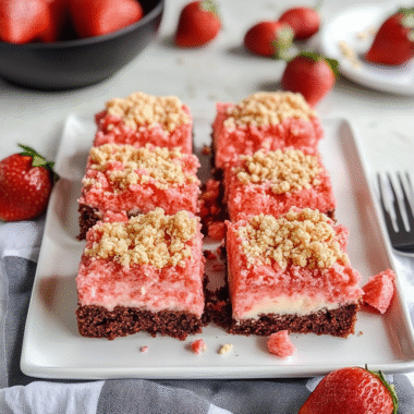 Valentines Strawberry Crunch Brownie Bars 2
