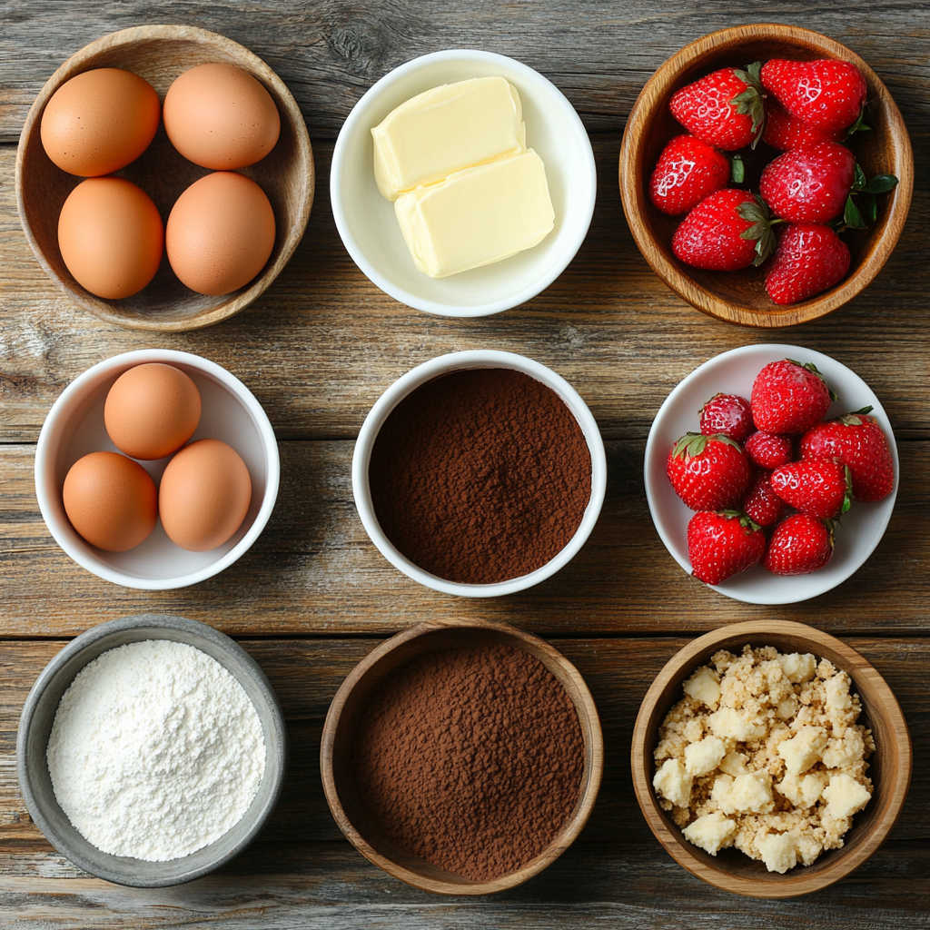 Valentine’s Strawberry Crunch Brownie Bars ingredients