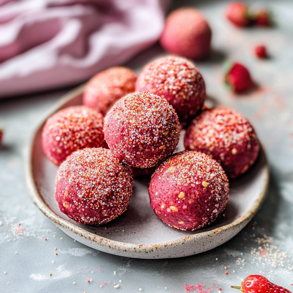 Valentine’s Strawberry Energy Bites