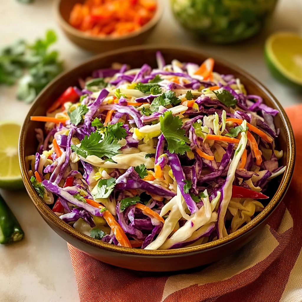 Vegan Mexican Coleslaw with Cilantro Lime