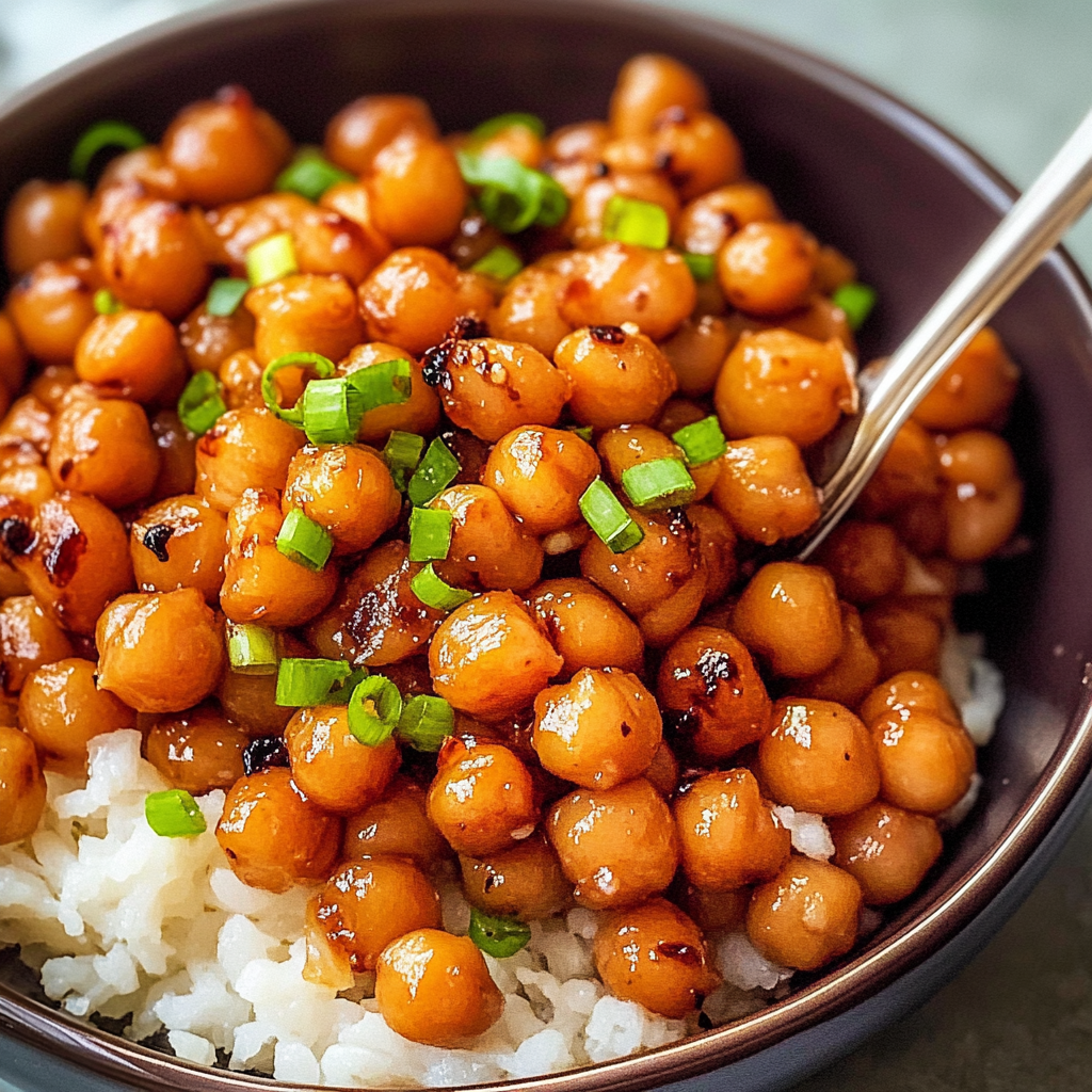 Vegan Sticky Sesame Chickpeas