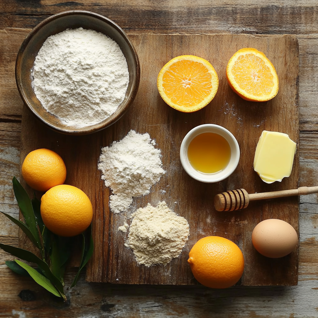 orange ginger honey cakes ingredients