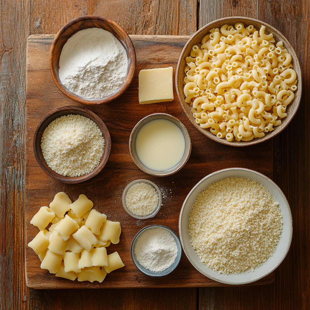 Boursin Mac and Cheese ingredients