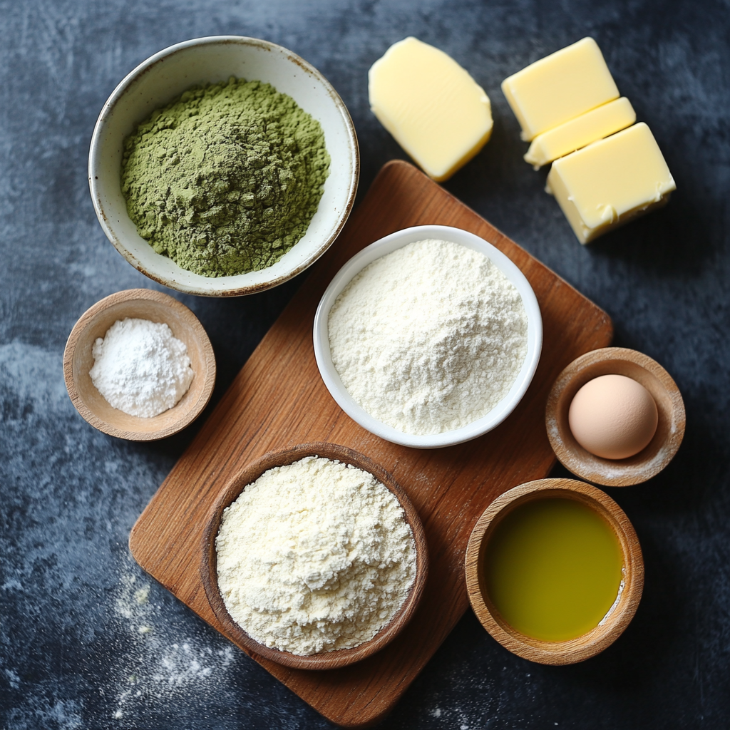 Buttery Matcha Latte Bars ingredients