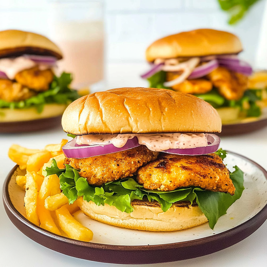 Cajun Crispy Chicken Sandwich with Garlic Aioli