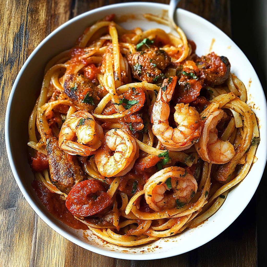 Cajun Pasta with Sausage, Shrimp & Chicken