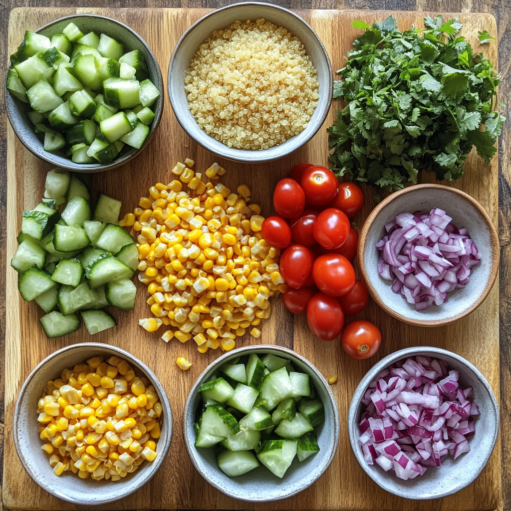 Corn and Quinoa Salad ingredients