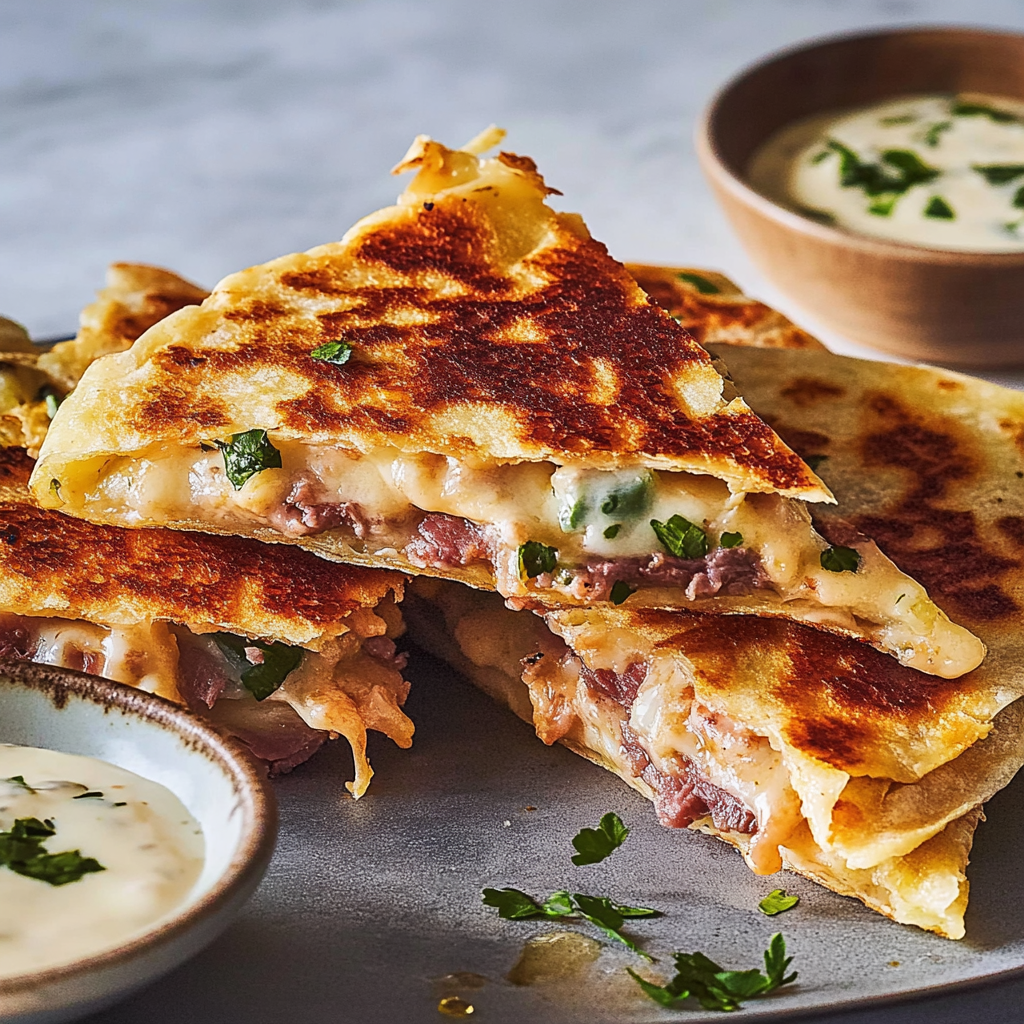 Corned Beef Cabbage Cheese Quesadillas 1