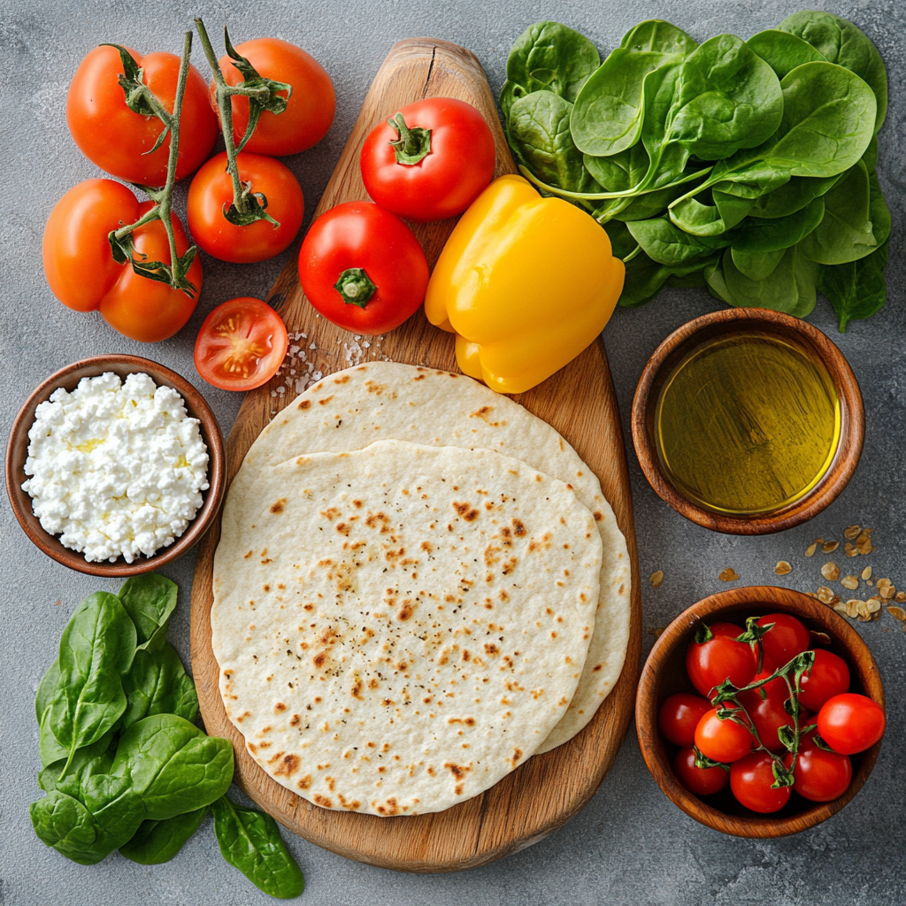 Cottage Cheese Flatbread Pizza ingredients