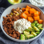Cottage Cheese Sweet Potato Ground Beef Bowls 1