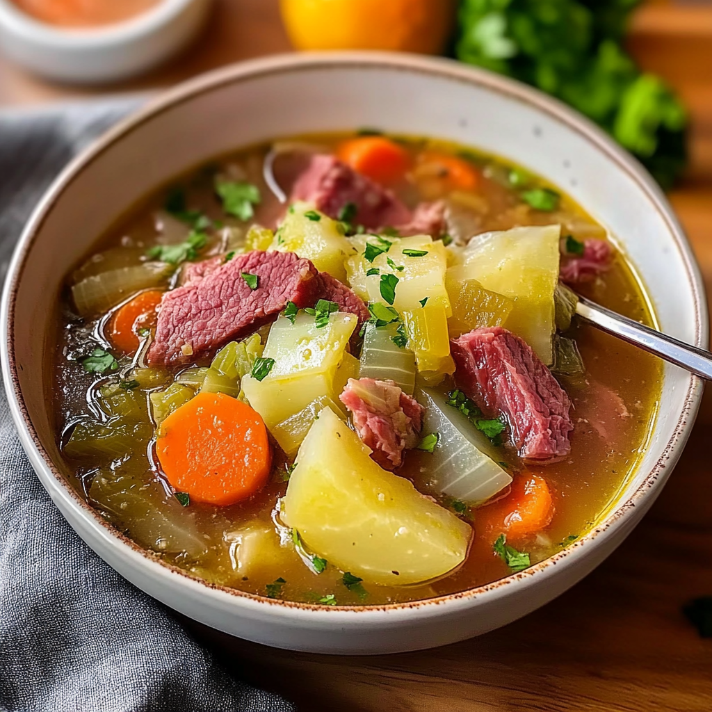 Cozy Corned Beef and Cabbage Soup