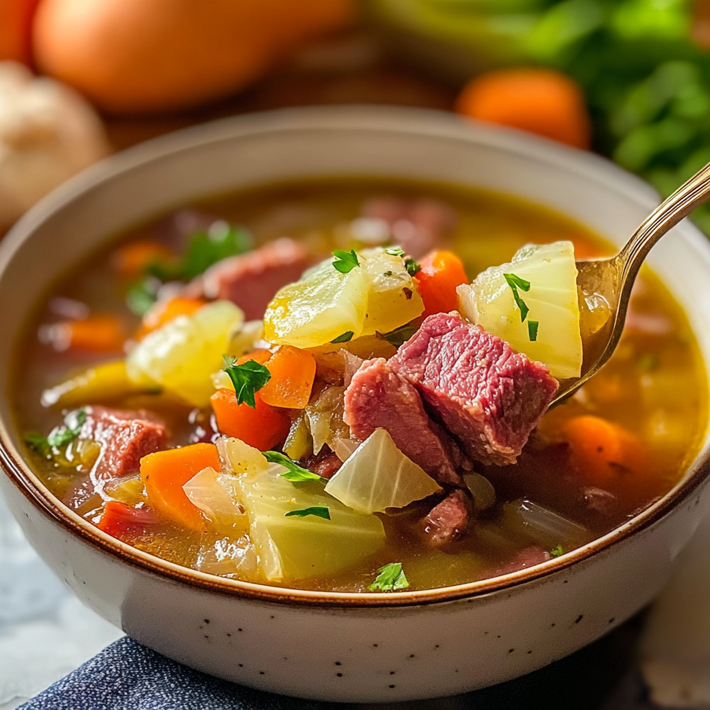 Cozy Corned Beef and Cabbage Soup