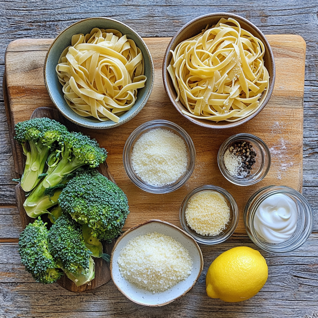 Creamy Lemon Broccoli Pasta ingredients