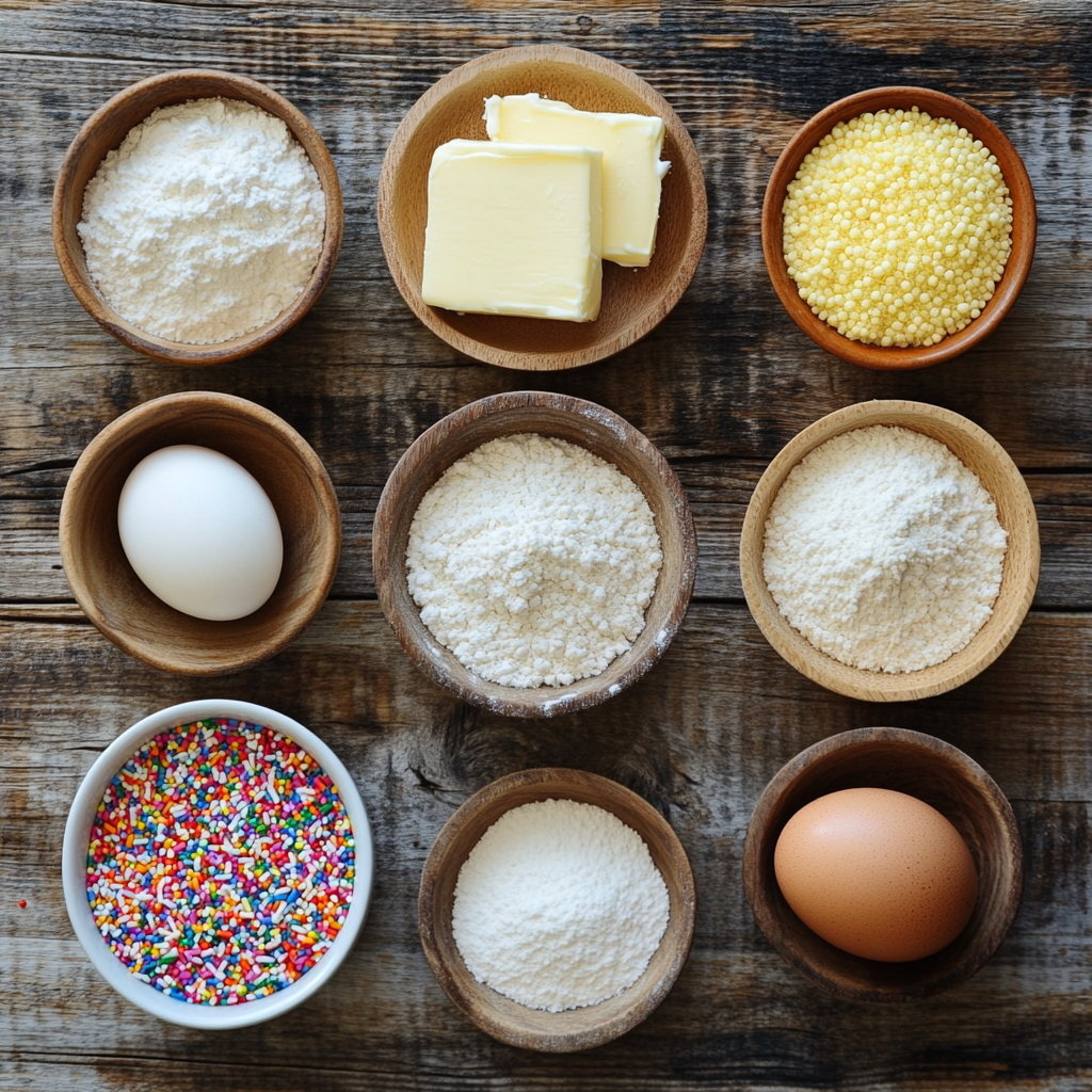 Drop Sugar Cookies with Sprinkles ingredients