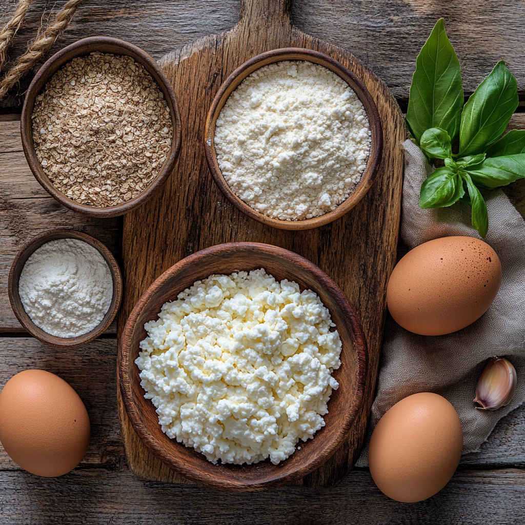 Flourless Cottage Cheese Pizza Crust ingredients