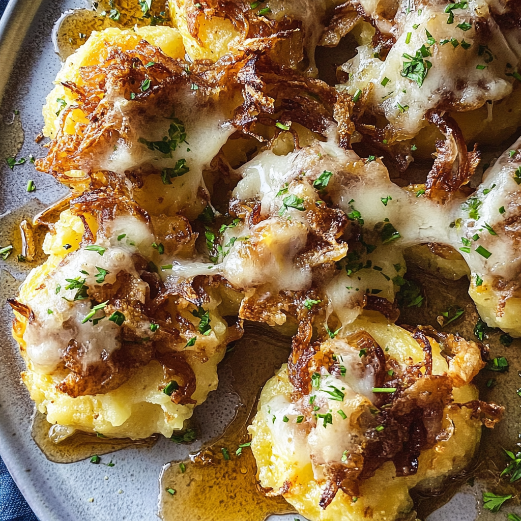 French Onion Smashed Potatoes 1