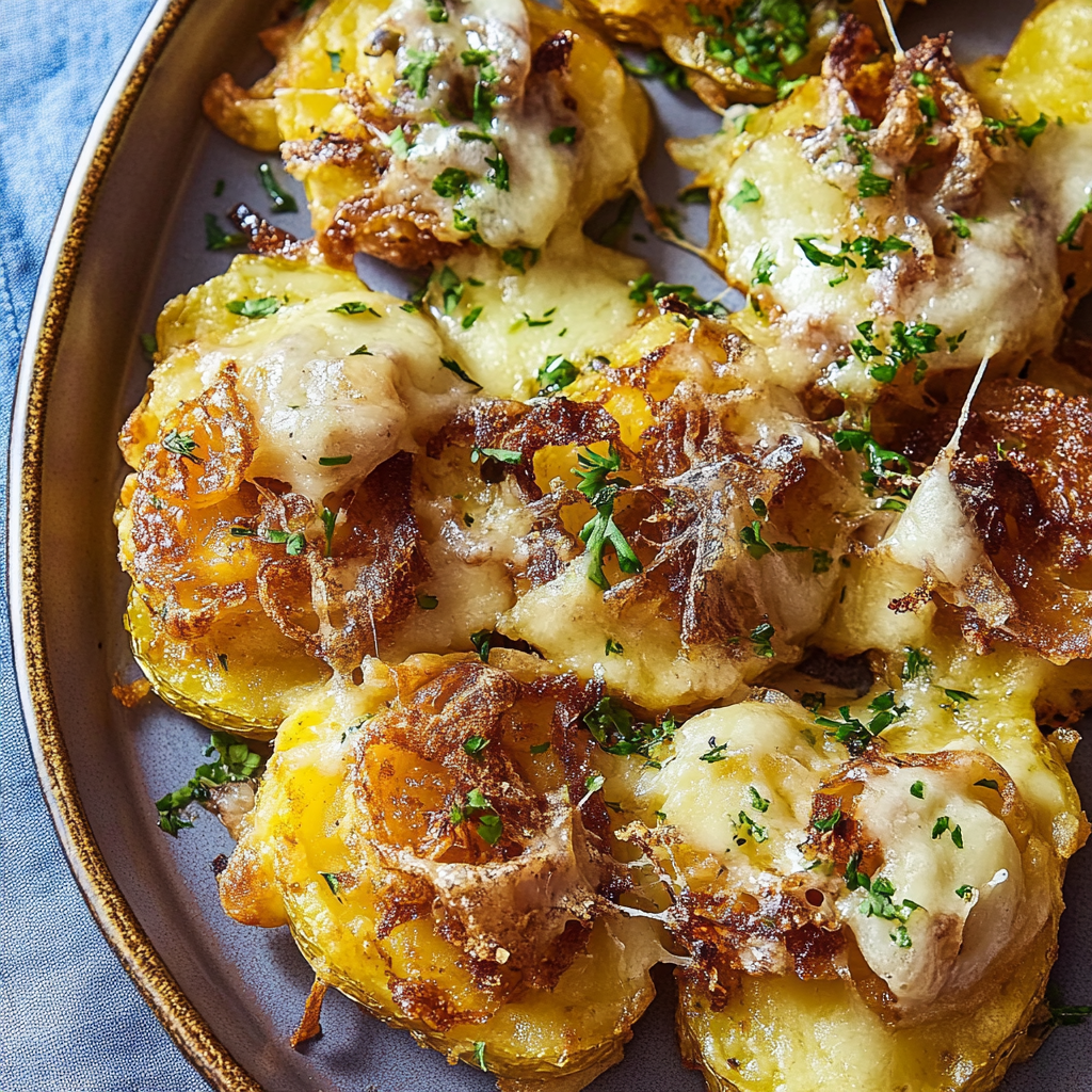 French Onion Smashed Potatoes