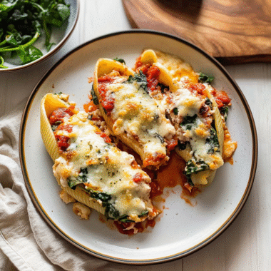 Garlic Chicken Spinach Stuffed Shells 1