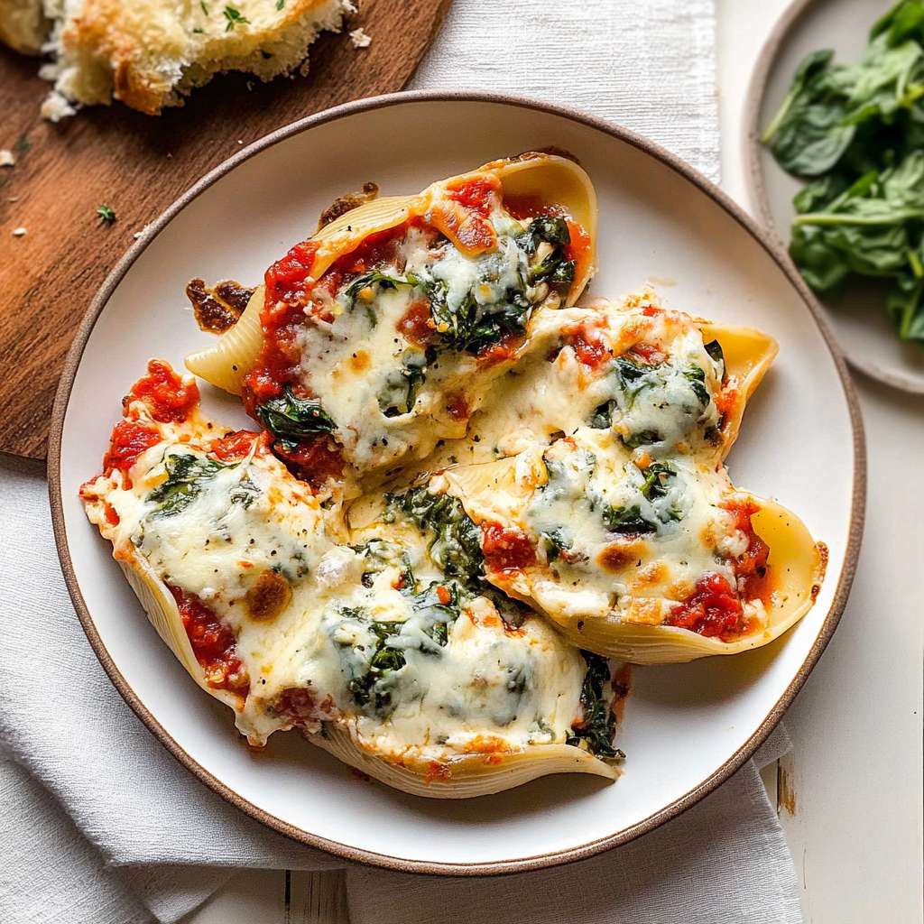 Garlic Chicken & Spinach Stuffed Shells