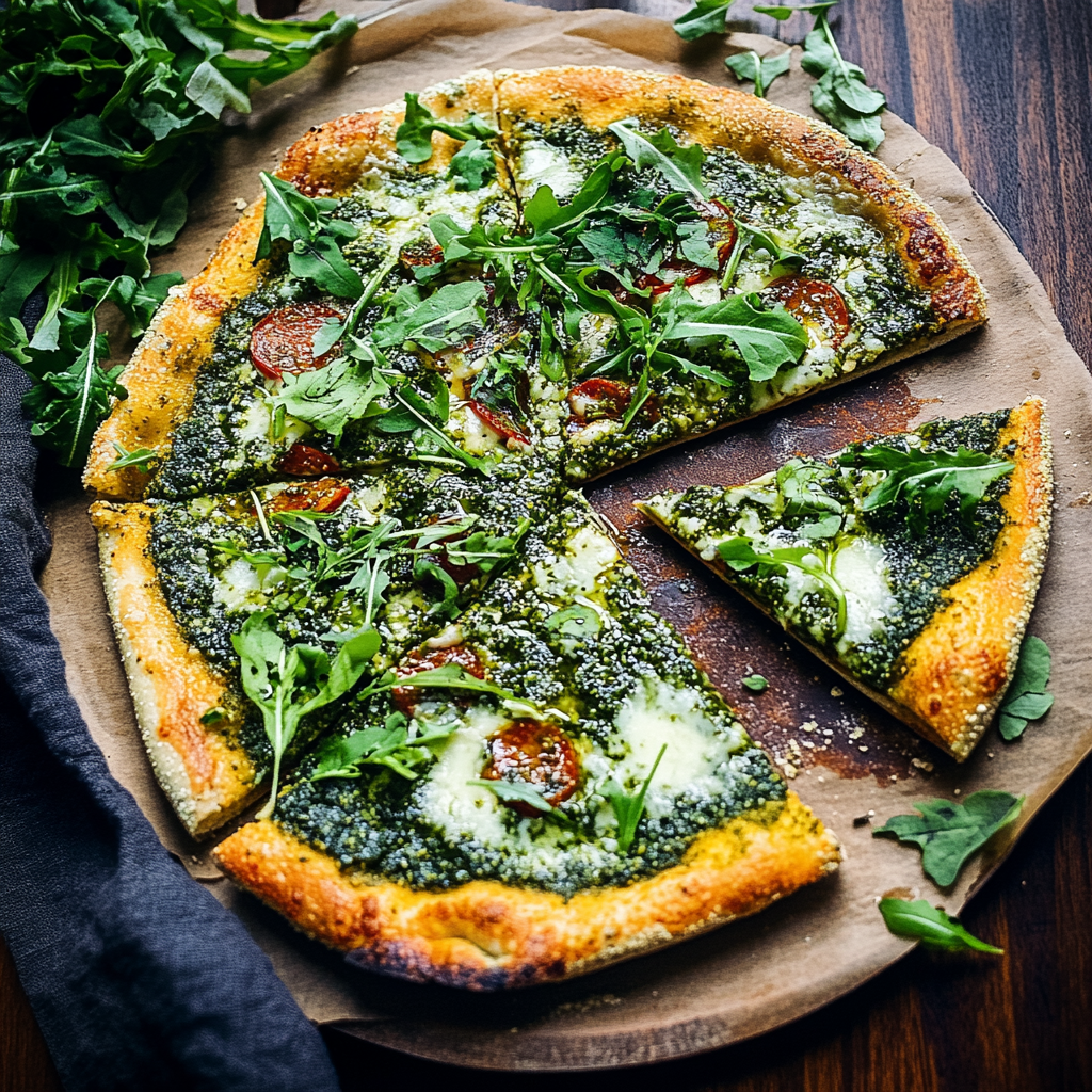 Green pizza
