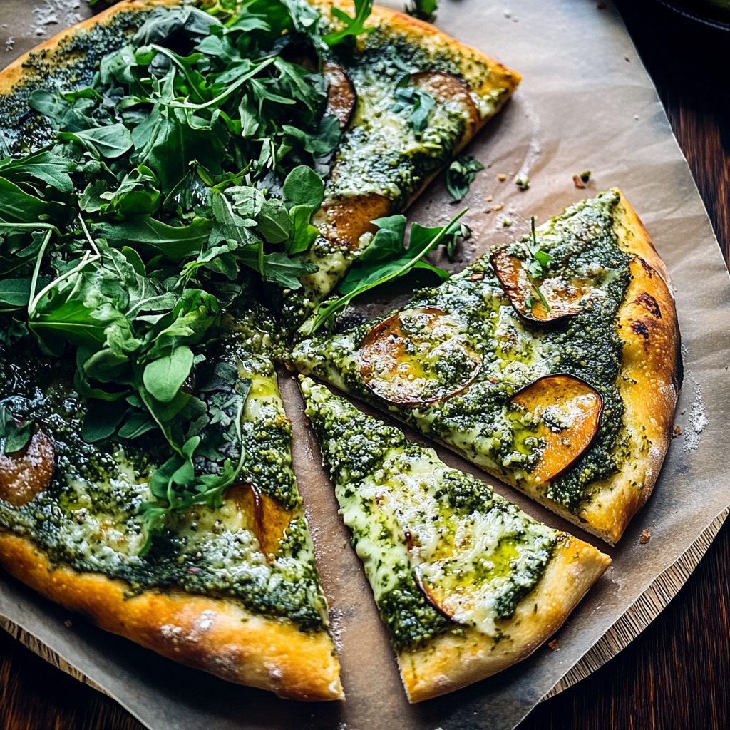 Green pizza