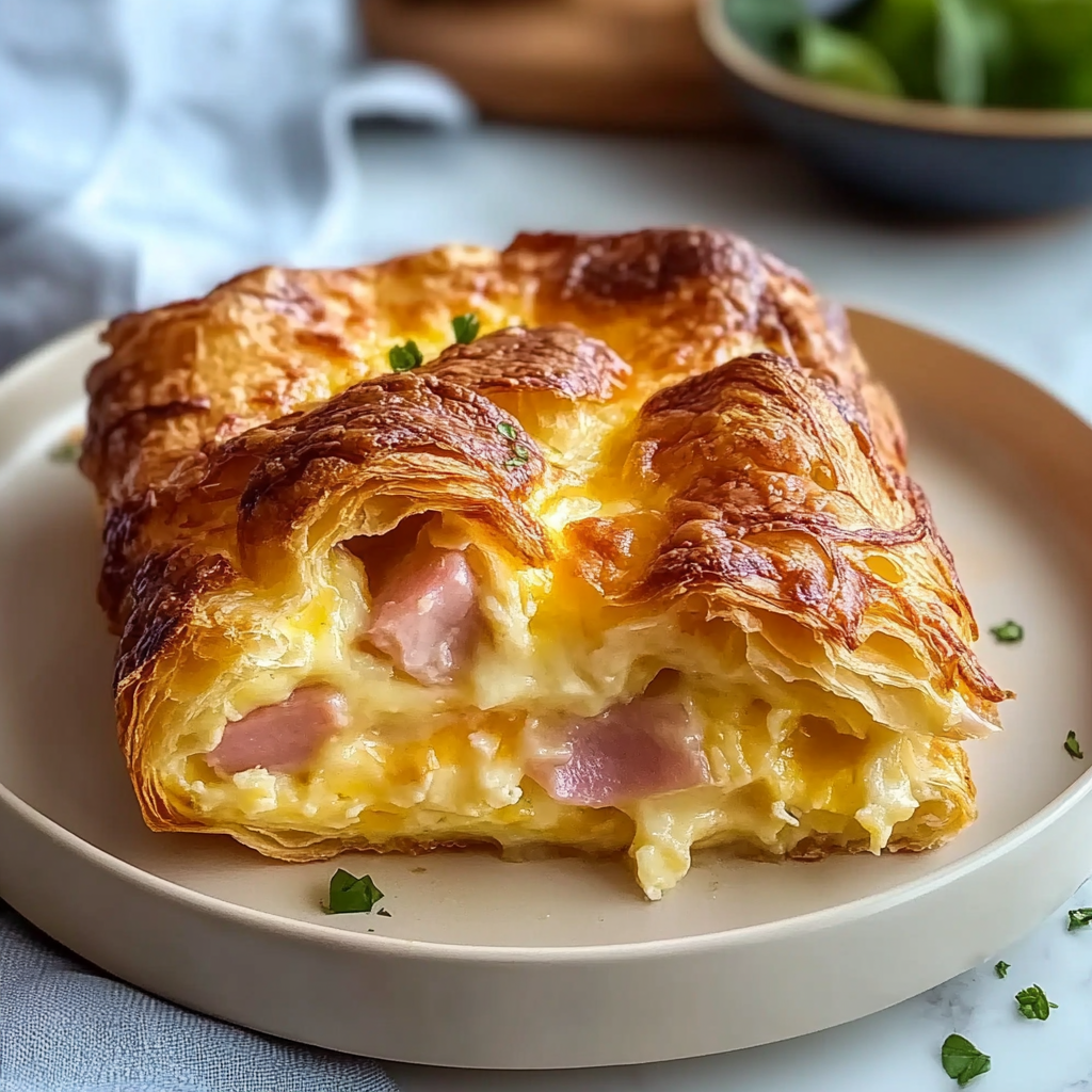 Ham and Cheese Croissant Breakfast Casserole