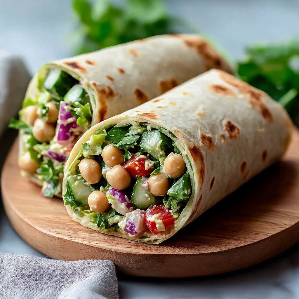 Mediterranean Chickpea Salad Wraps 24 Mediterranean Chickpea Salad Wraps