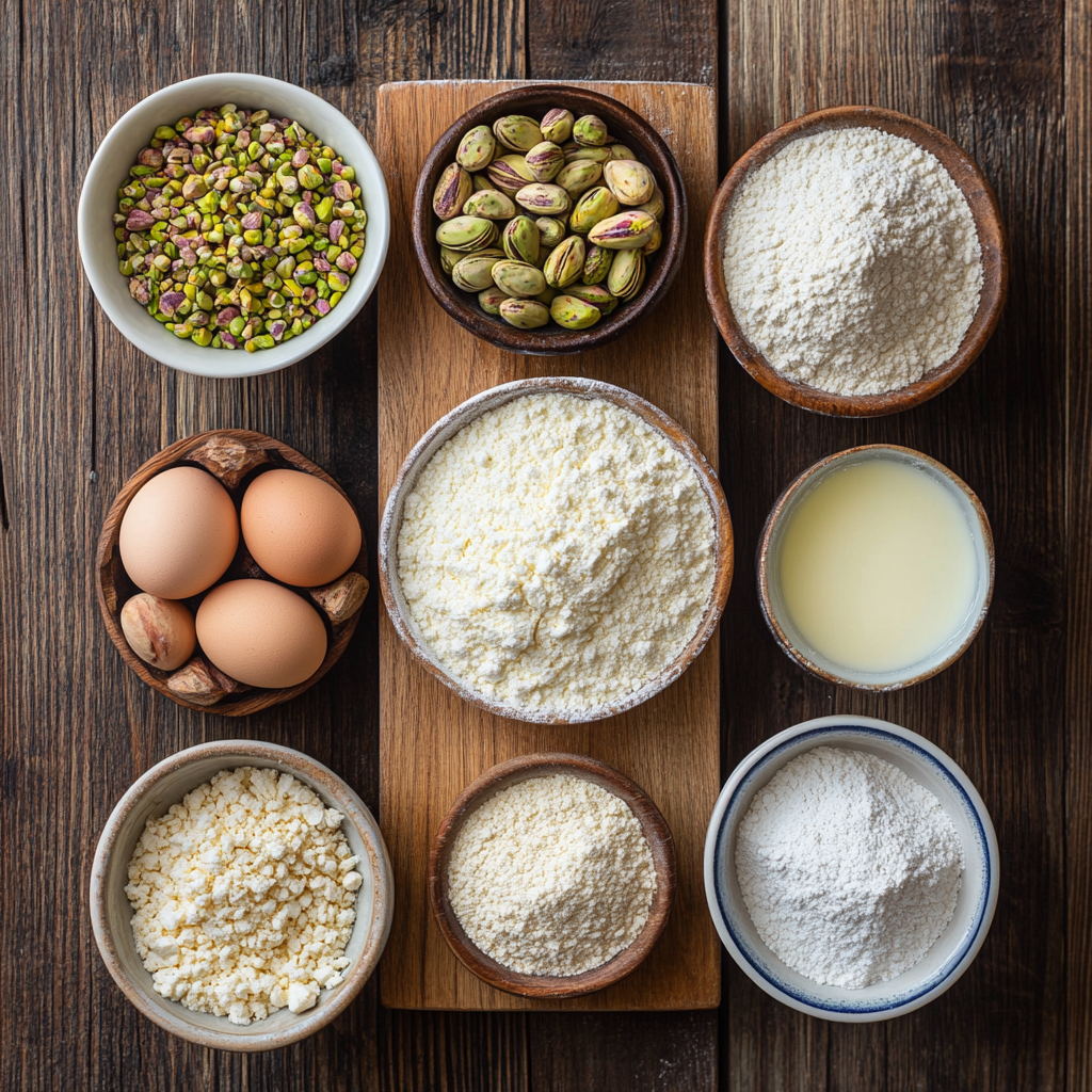 Pistachio Eclairs ingredients