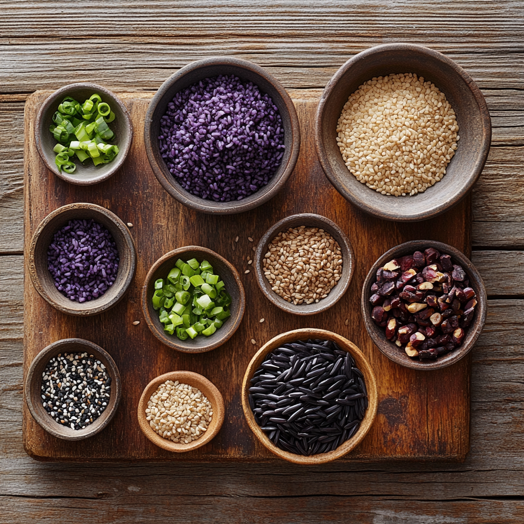 Purple rice ingredients