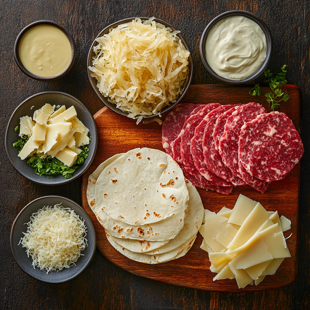 Reuben Pinwheels 18 Reuben Pinwheels ingredients