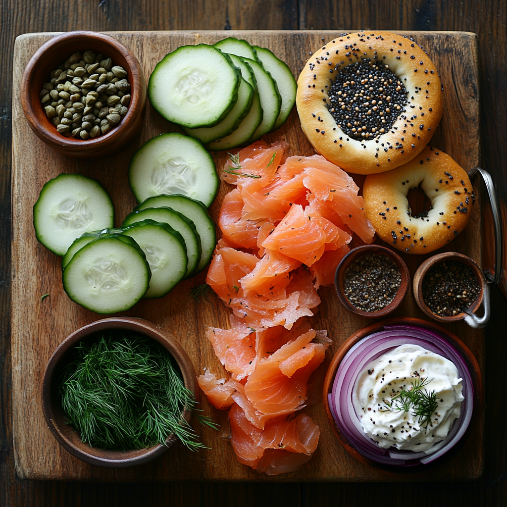 Smoked Salmon Bagel Board 20 Smoked Salmon Bagel Board ingredients