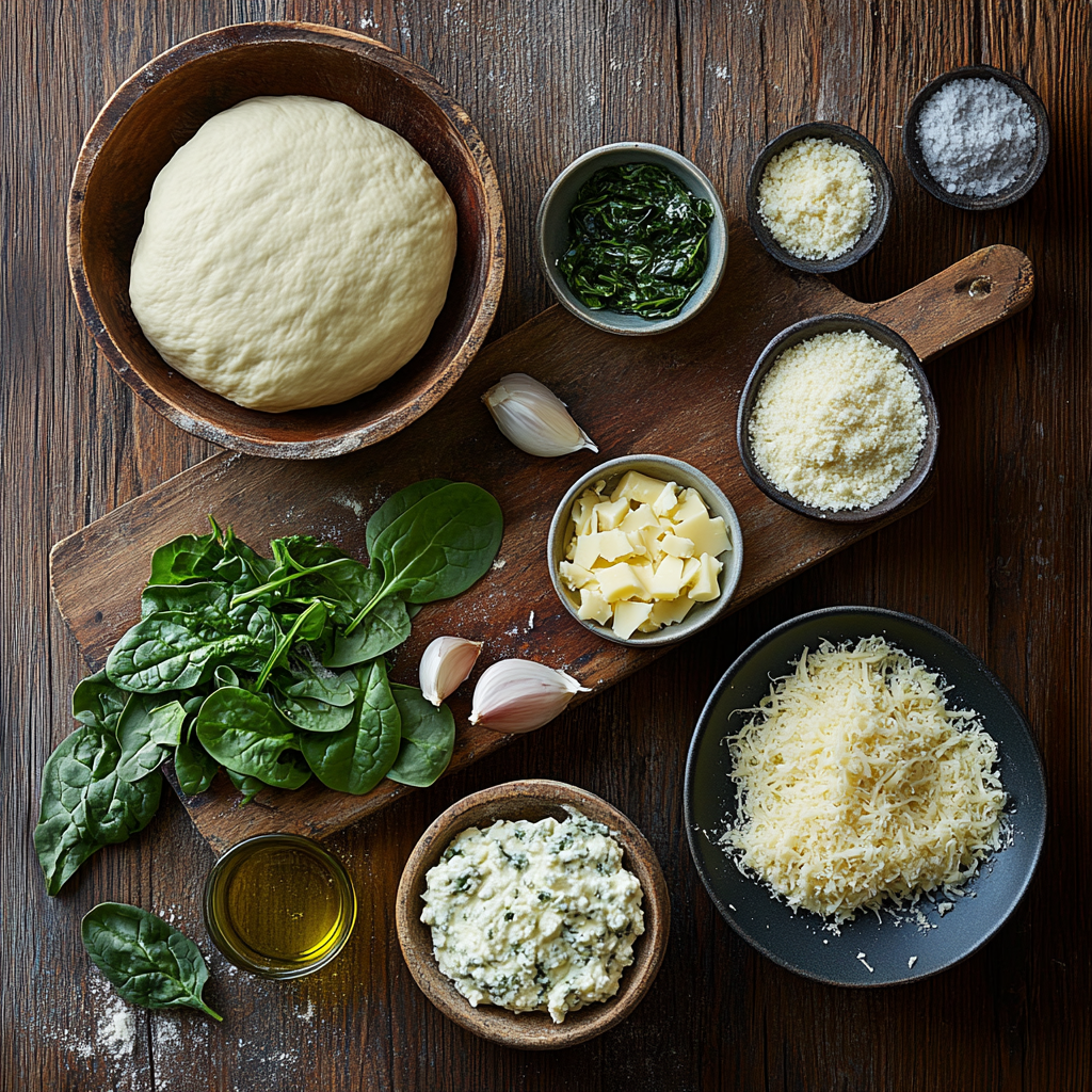 Spinach White Pizza ingredients