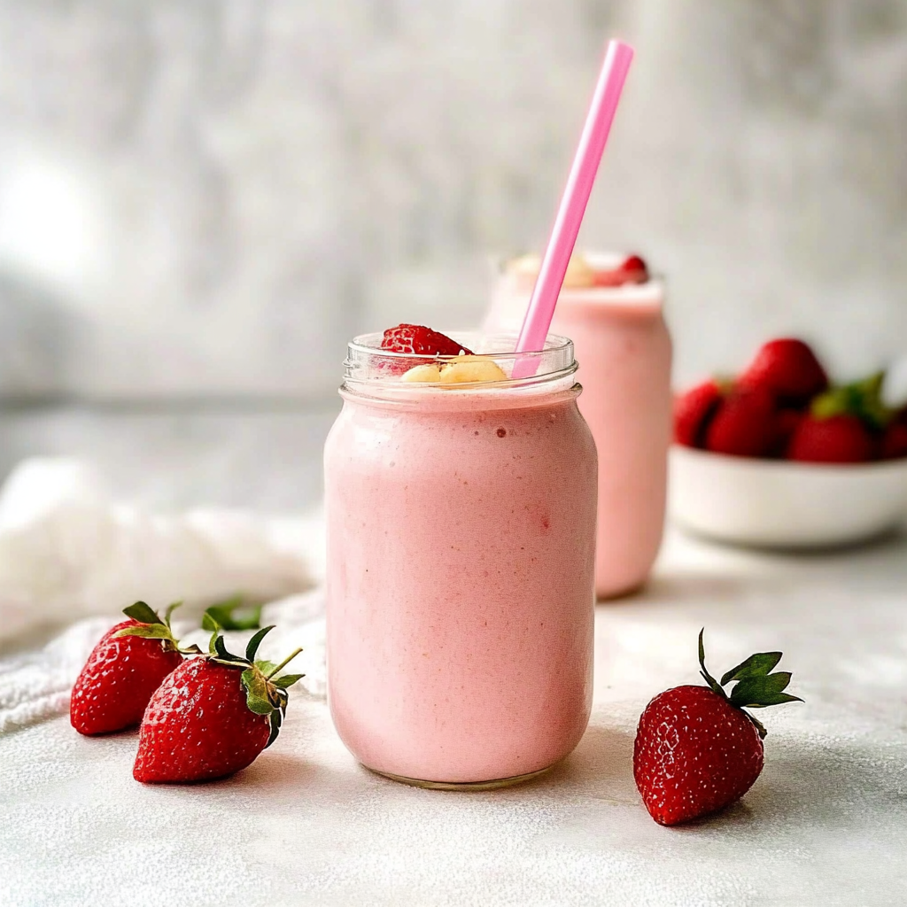 Strawberry Banana Smoothie with Yogurt