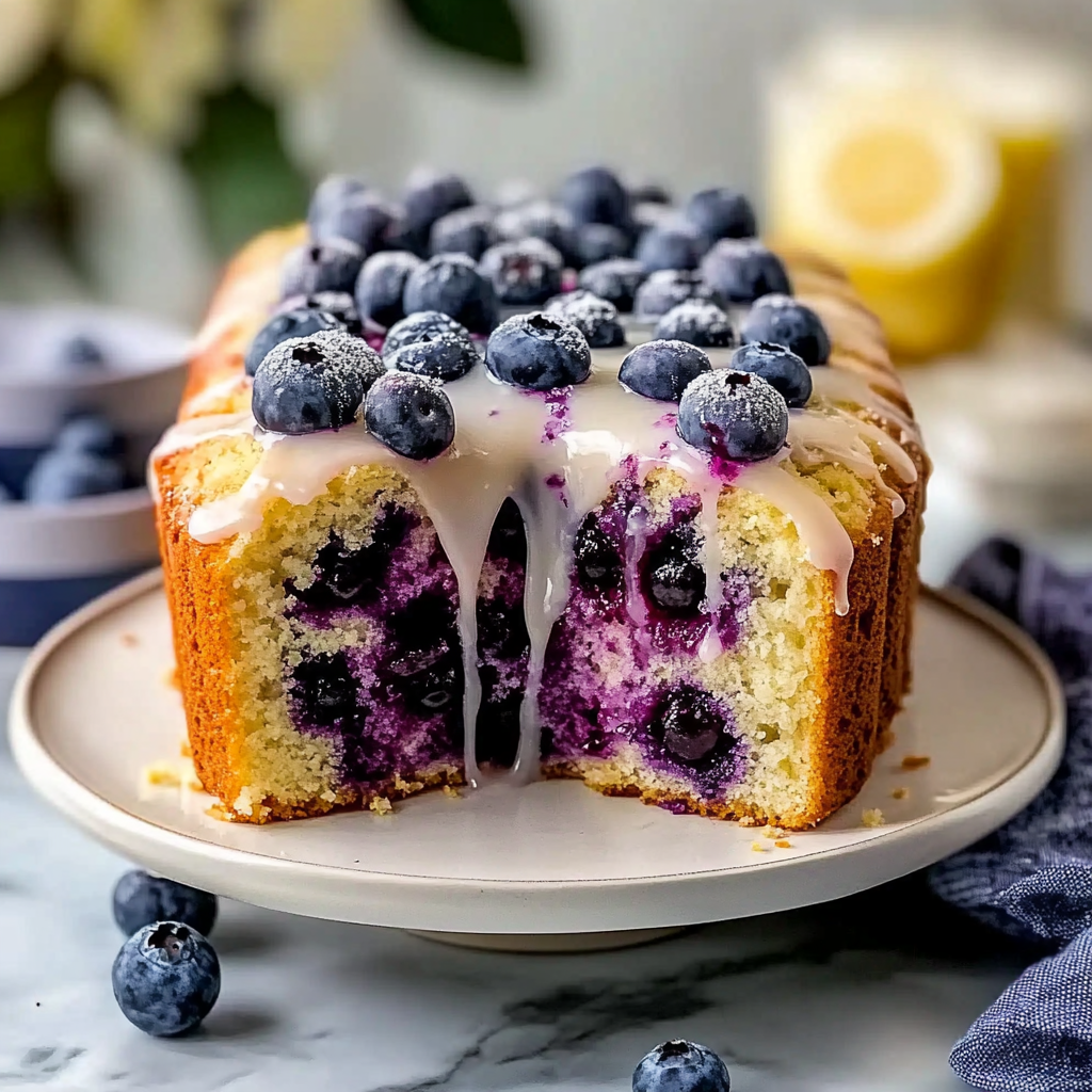Valentine Blueberry Sourdough Bread with Lemon Glaze 1