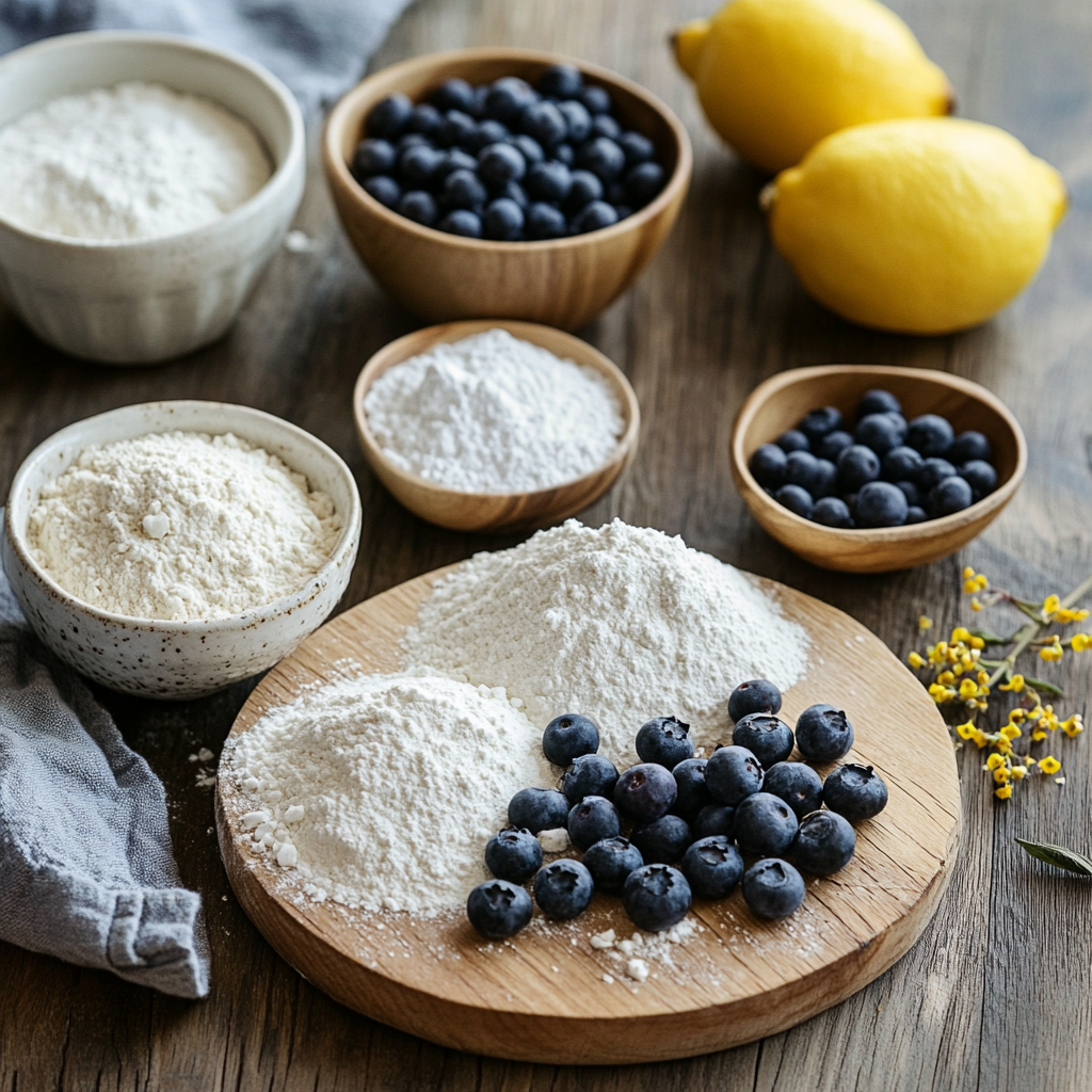 Valentine Blueberry Sourdough Bread with Lemon Glaze ingredients