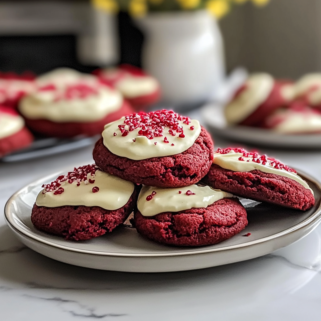 Valentine Crumbl Copycat Red Velvet Cookies