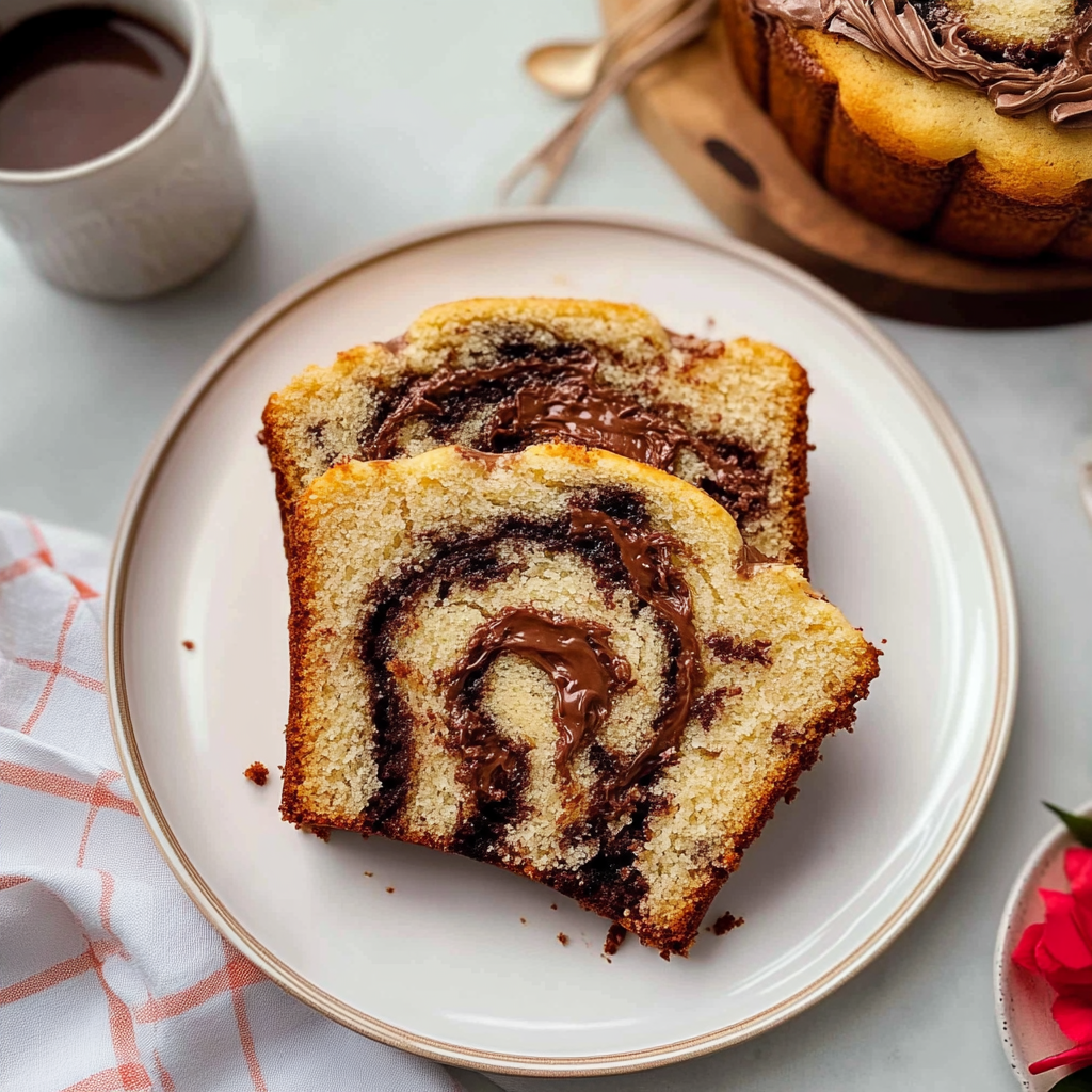 Valentine Nutella Swirl Pound Cake