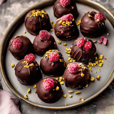Valentine Raspberry Dark Chocolate Truffles 1