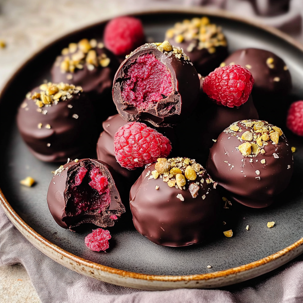 Valentine Raspberry Dark Chocolate Truffles