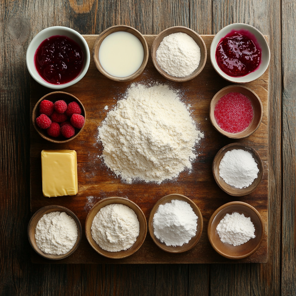 Valentine Raspberry Rolls ingredients