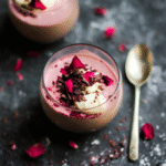 Valentine Rhubarb Rose Dark Chocolate Parfaits 1