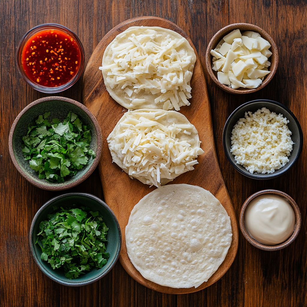 Valentine Scallion Pancake Quesadilla ingredients