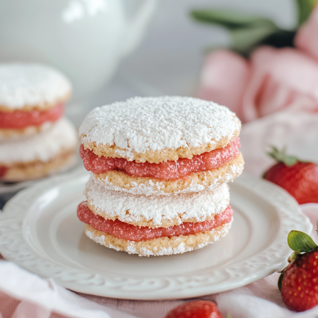 Valentine Strawberry Shortcake Sandwich Cookies 3