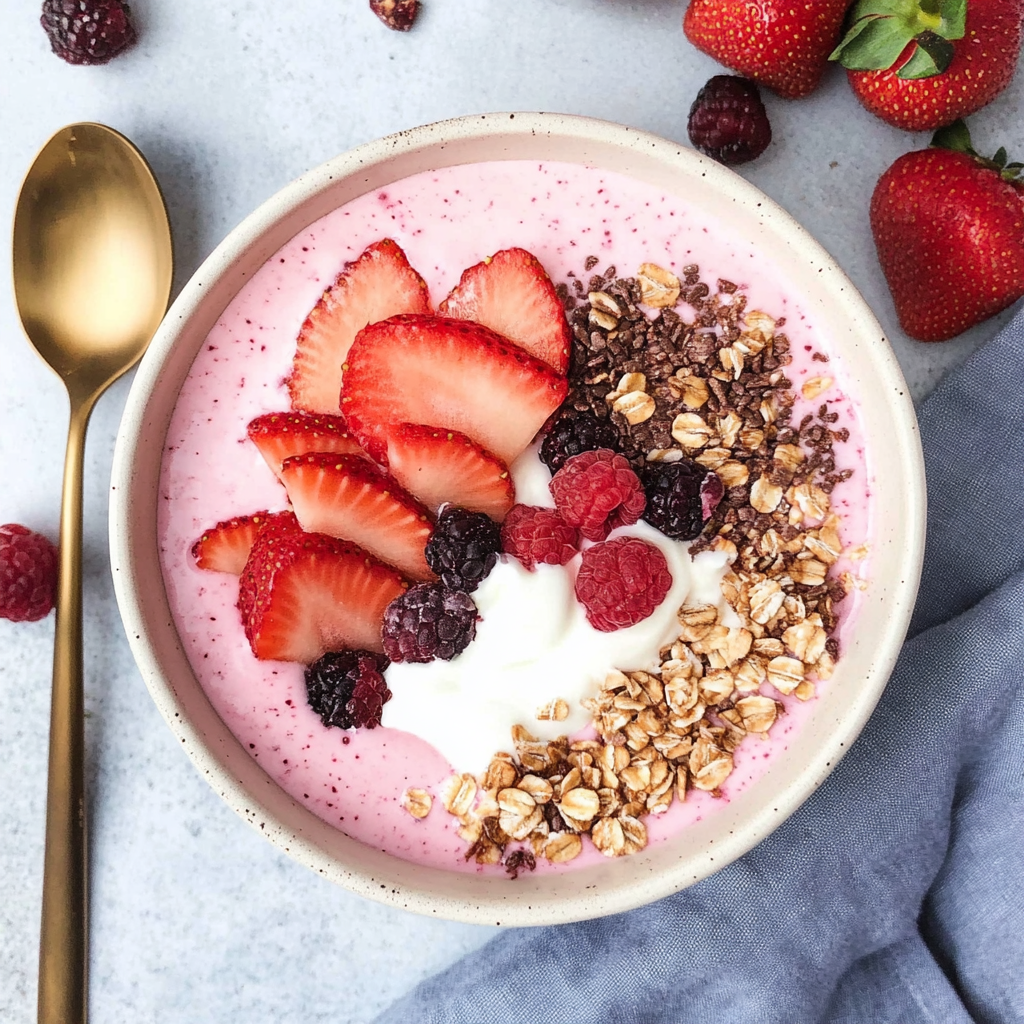 Valentine Strawberry Yogurt Bowl