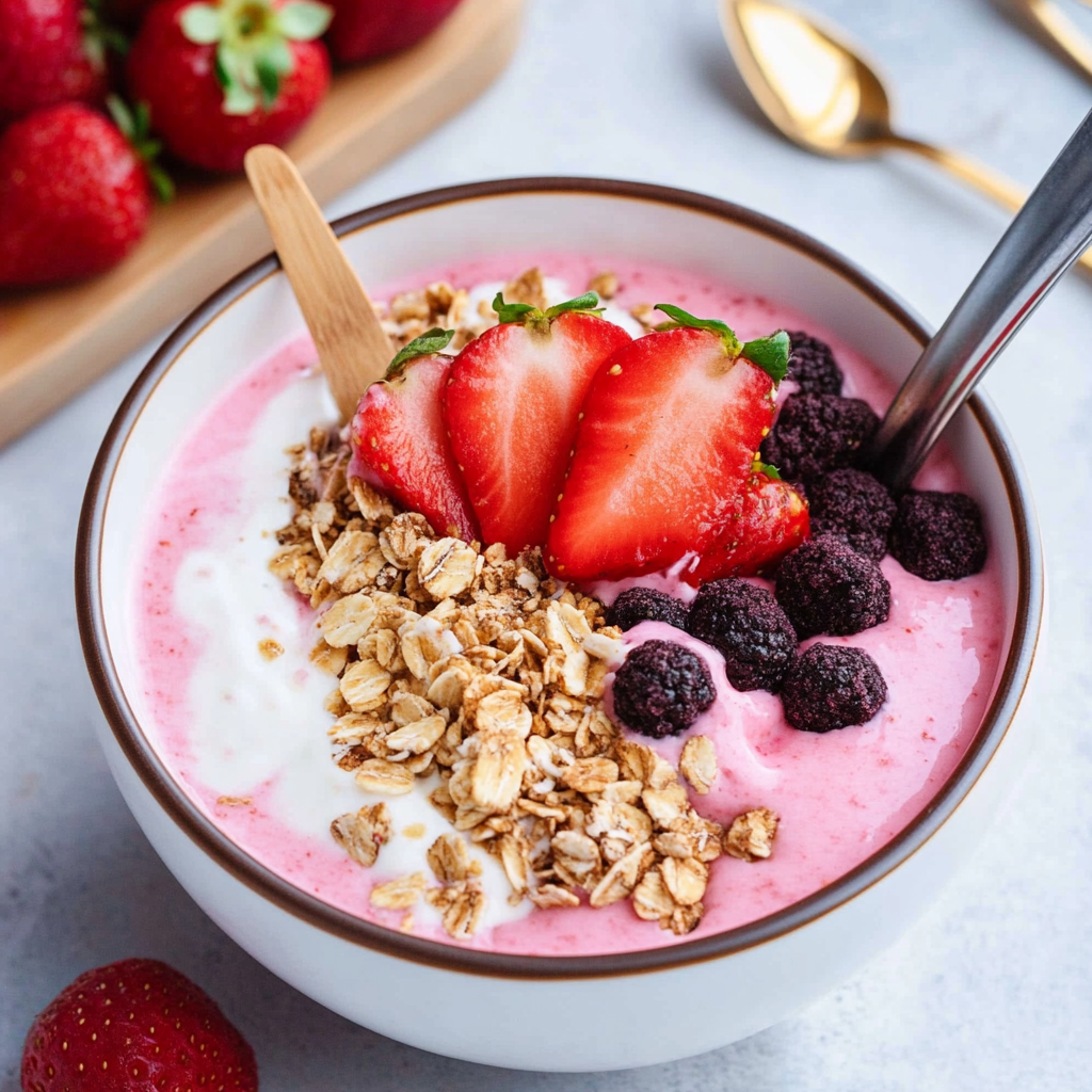 Valentine Strawberry Yogurt Bowl