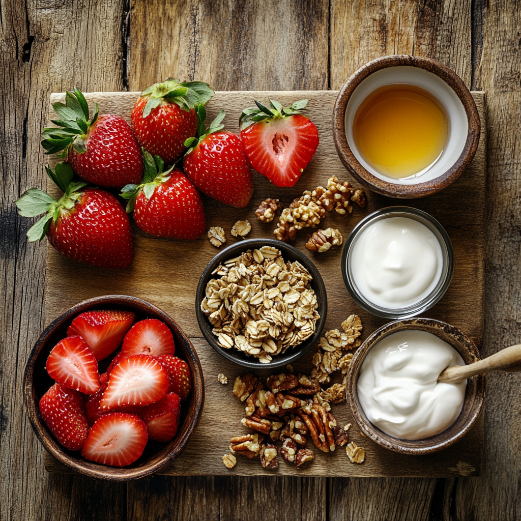 Valentine Strawberry Yogurt Bowl ingredients