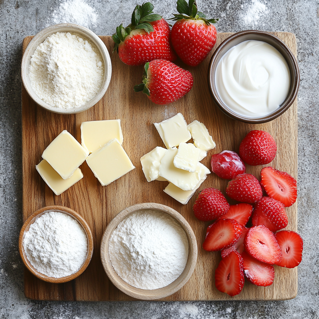 Valentine Strawberry Yogurt Shortcake ingredients
