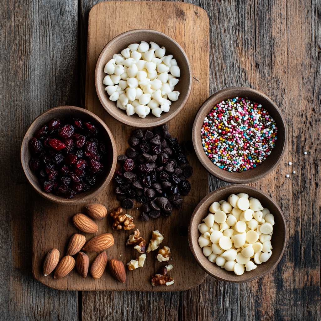 Valentine’s Day Chocolate Bark ingredients