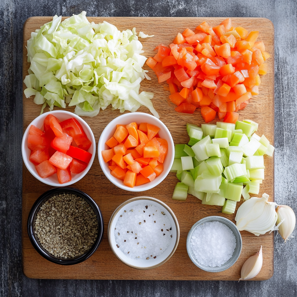 Vegetable Cabbage Soup ingredients